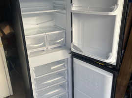 Shiny black A class Indesit fridge freezer - family sized
