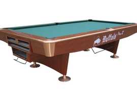 Buffalo Pro II 9ft Pool Table - Walnut Finish with Ball Return System (similar to picture)