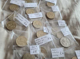 Royal mint old one pound coins collection