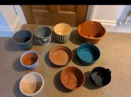 10 Vintage Job Lot Planters Pots Trays Wall Hanging Planter Pottery Elho