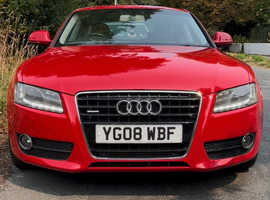 Audi A5, 2008 (08) Red Coupe, Manual Diesel, 96,631 miles