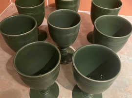Set (x8) of Ceramic/ Stoneware Wine Goblets