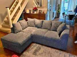 **Cozy Brand New L-Shape Couch - 2 & 3 Seater with Coordinated Footstool**