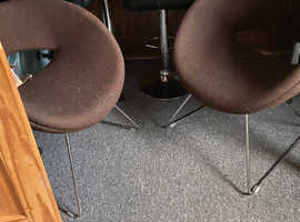 2 retro brown comfy chairs