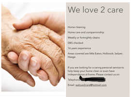 Home care/cleaning services belper