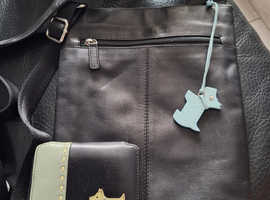 Radley bag and matching purse. Black leather. Great co