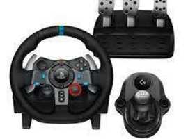 Logitech G29 racing wheel, pedels and gear shifter