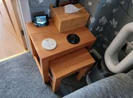 Solid pine nest of 3 tables