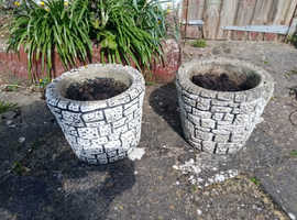 Used Vintage Pair of Plant Pots not sure if Stone or Concrete.