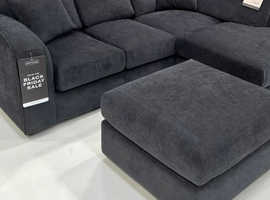 Must Go For !! Barcelona High back L Shape Corner Sofa with 5x Pillows opt Footstool ! Urgent SaleCorner Sofa Available With Free Home Delivery