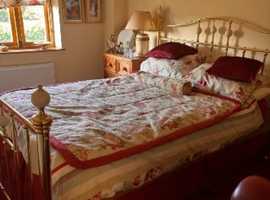 Gold bed surround and double bed ( 4drawers. )