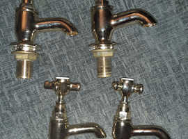 Pegler 1889 solid brass bath n basin taps