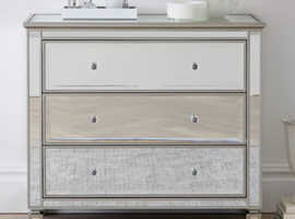 Next fleur mirror 3 drawer chests x 2