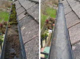 Gutter cleaning on roof repairs