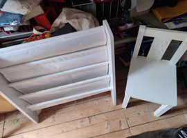 Book shelves and chair