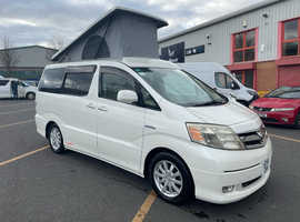 Toyota Alphard 2.4i Hybrid 4WD 2006 In Pearl White 2 berth elevating roof ULEZ Compliant