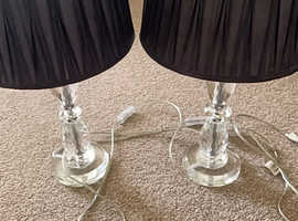Two bedside lights working black shade's