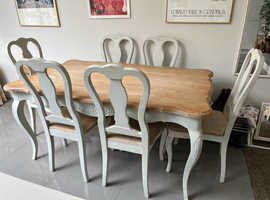 Shabby Chic Dining Table and 6 Chairs