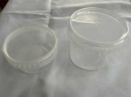 Plastic food containers/lids tampered proved New