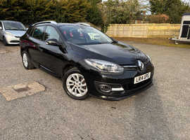 Renault Megane, 2014 (14) Black Estate, Automatic Diesel, 75,363 miles