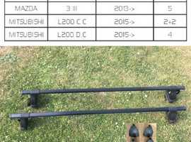 MITSUBISHI L200 S5 /TRITON & MAZDA 3 III AERODYNAMIC ROOF RACK CARRIER BARS