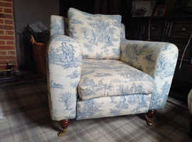 Reupholstered Vintage Antique Armchair