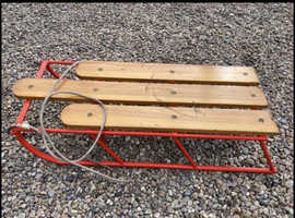 Solid metal and wood old fashioned style sledge
