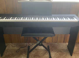 Yamaha electronic keyboard with stand and stool