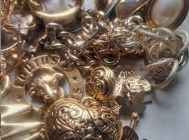 A mix of vintage costume jewellery with one tub full of gold plated jewellery
