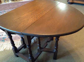 Old charm oval Oak Folding  occasional Table