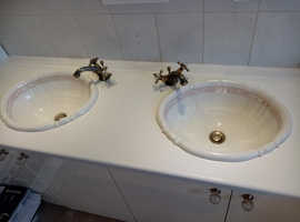 Vintage Toilet and Matching Countertop Sinks
