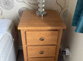 Bedroom vanity unit with drawers, chair, and bedside chest of drawers - very good condition