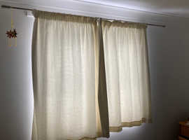 2 sets of curtains and rails