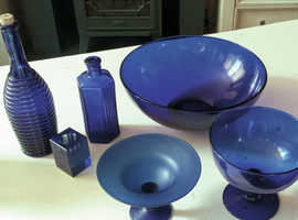 Selection of blue glass