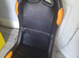 Gaming chair with logitech steering wheel