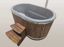 FIBER GLASS OVAL HOTTUB WITH OUTSIDE HEATER