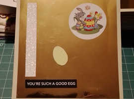 Golden cream easter card 5 x 5