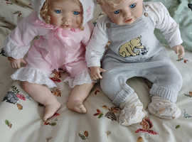 Two  large porcelain dolls