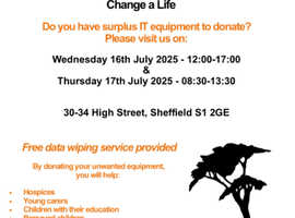 Sheffield IT Appeal! Do you have unwanted IT equipment to donate? Visit us in Sheffield on 16th & 17th July 2025!