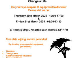 Kingston IT Appeal! Do you have unwanted IT equipment to donate? Visit us on 20 & 21 March 2025!