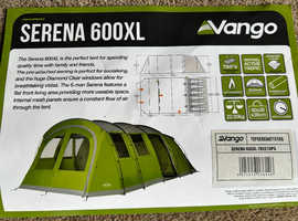 NEVER USED! - Vango Serena 600xl 6 man tent and Vango Arteus 600xl compatible carpet