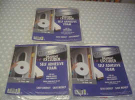 3 Packs ( 15mtr. per pack) Stormguard Self Adhesive Foam White Draught Excluder.