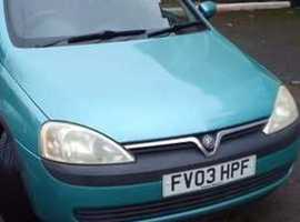Vauxhall Corsa, 2003 (03) Green Hatchback, Manual Petrol, 91,000 miles
