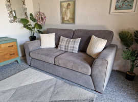 DFS Large Grey 2 Seater Sofa With Crosshatch Stitched Design  Delivery Available
