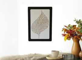 Mandala Petal Wood Wall Art , Frame 37cm X 25cm X 1cm, Hanging Strips. PRICE £9.99