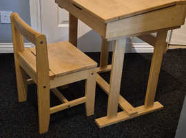 Solid wood desk and chair
