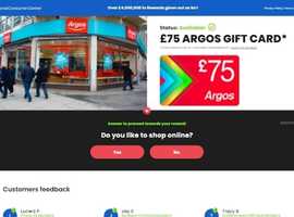 Argos £75 - Incent (UK)