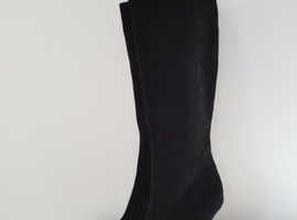 Dune Black Suede Swanky Stiletto Heel Knee High Boots UK 7