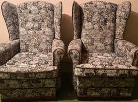 X 2 Vintage Wingback / High back Chairs