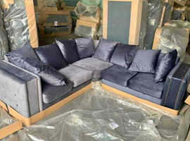 Brand New Large Corner L Shape 5 Seater Maya Sofa Plush Velvet For Sale
